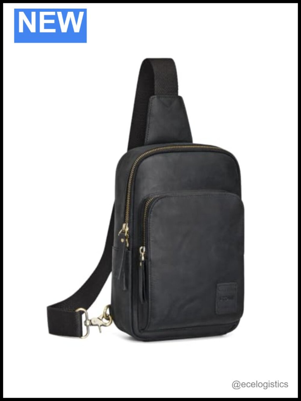 Genuine Leather Crossbody Sling Bag RFID Blocking Adjustable Strap